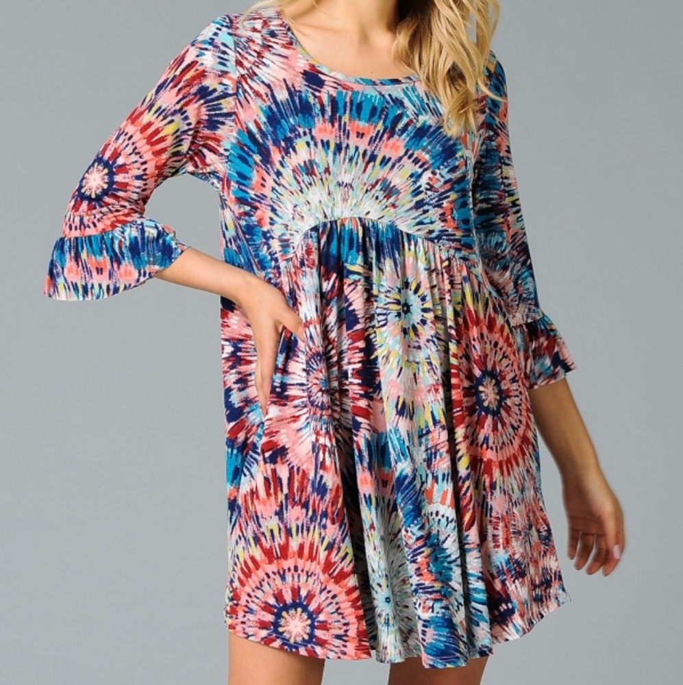 Tie dye mini dress